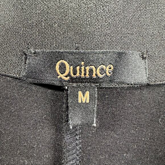 Quince Pants Women Medium Black Ponte Knit Super Wide Leg Ultra Stretch Side Zip - Picture 4 of 13